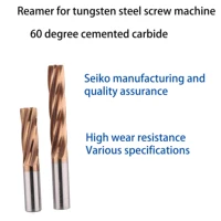 Reamer HRC60 Carbide H7 4 Flutes With 100mm High Precision Straight Shank Spiral Machine Reamer Coating Bronze Reamer 2