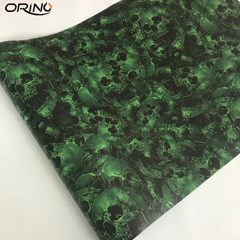 Green Skull Sticker Bomb Vinyl Wrap-2