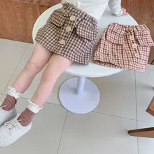 Новинка года; сезон осень-зима; модная клетчатая юбка для девочек; два цвета