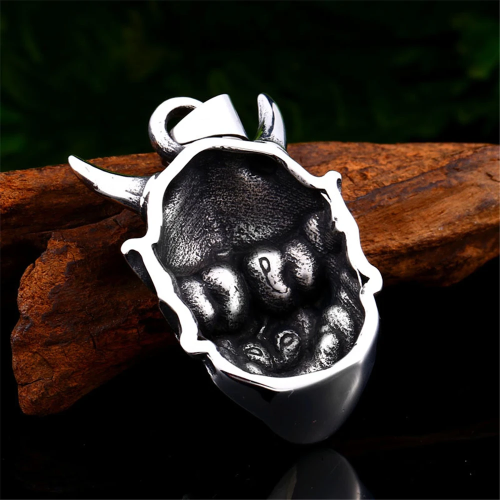 Hannya Mask Acciaio inossidabile Uomo Ninja Collane Bushido Ciondolo Catena Punk per fidanzato Gioielli maschili Regalo creativo Dropshipping  36