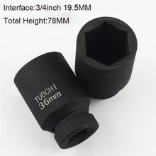 3/" Ударный Набор торцевых головок 78 мм Длина тяжелых торцевых головок с шестигранной головкой для пневматического инструмента Инструменты для ремонта