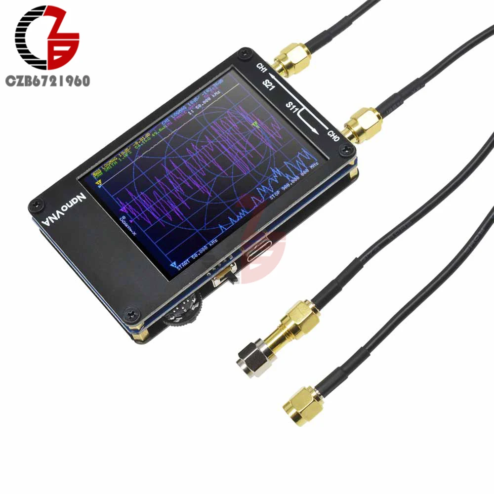 NanoVNA 50KHz-900MHz Vector Network Analyzer 2.8" Digital MF HF VHF UHF Antenna Filter Amplifier SWR Meter Tester USB Type C SMA