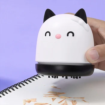 

Meow Desktop Vacuum Cleaner Cute Cat Shape USB Interface Rechargeable Mini Dust Cleaner White With 720mah Battery Office Home