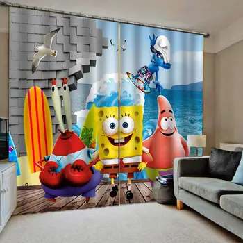 

Custom 3D Window Curtains Drapes Blackout cartoon Kids Room Curtain Printed Photo Kitchen Cortinas Decor