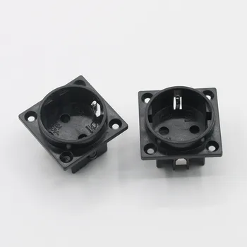 

1pcs European Type Power Assembled Card Socket 50*50MM AC220-250V 16A EU Euro Schuko 2 pin IEC inlet Power plug Chassis Socket