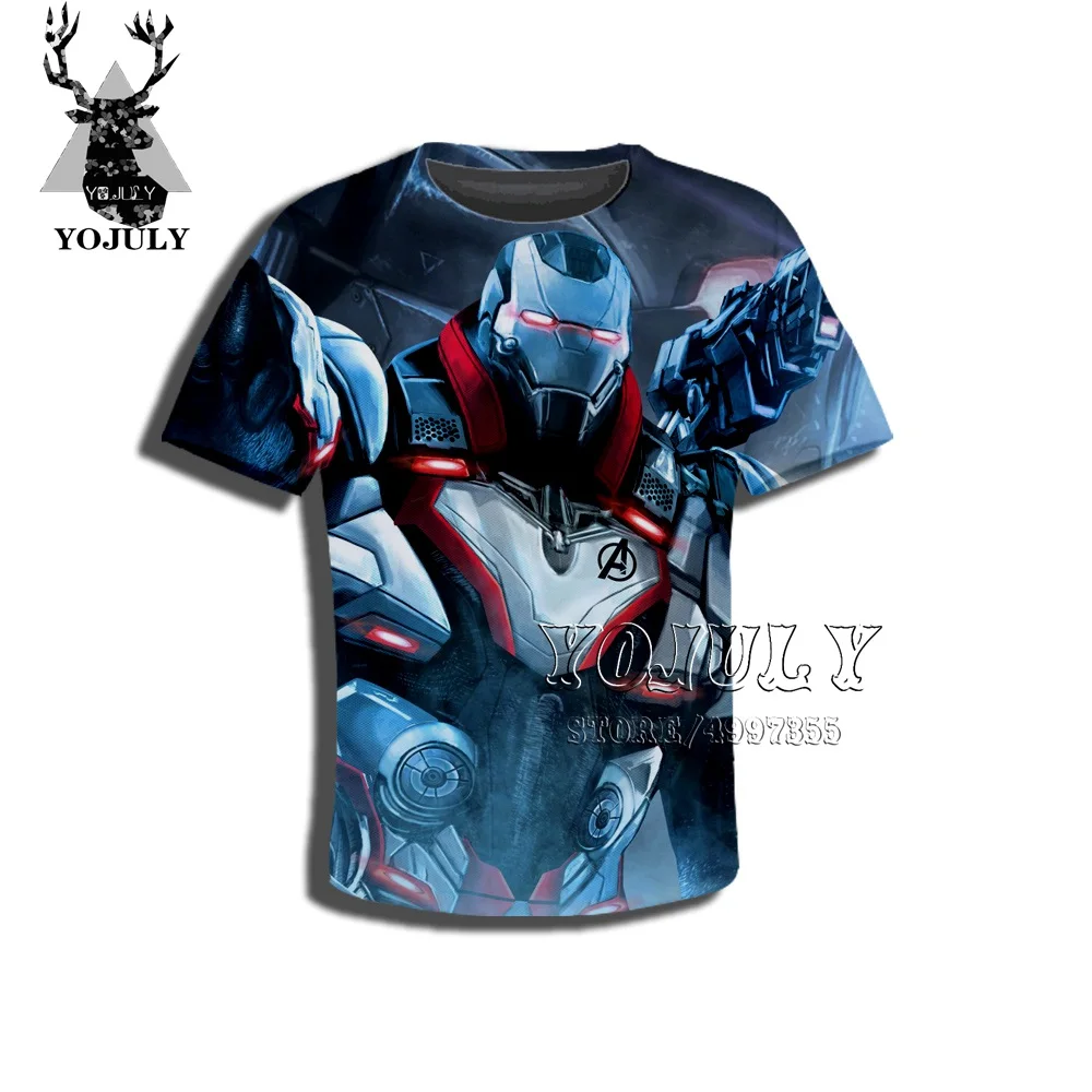 YOJULY Мститель герой Marvel Harajuku детская одежда с 3d принтом для мальчиков и девочек детская футболка модные футболки с круглым вырезом A483