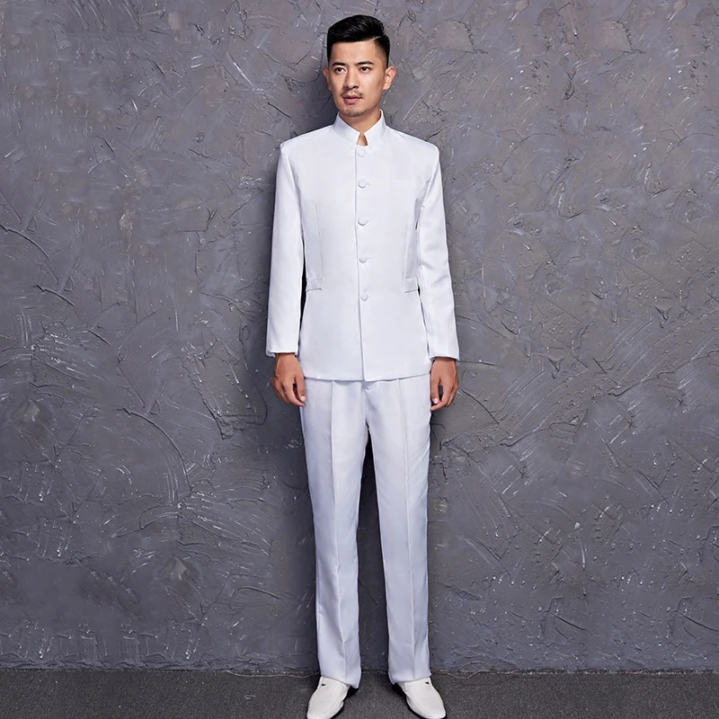 Men Suit Long Sleeve Chinese Tunic Suit Wedding Suits For Men Male Singer Stage Costumes Groom Suit Costume Homme SL1533