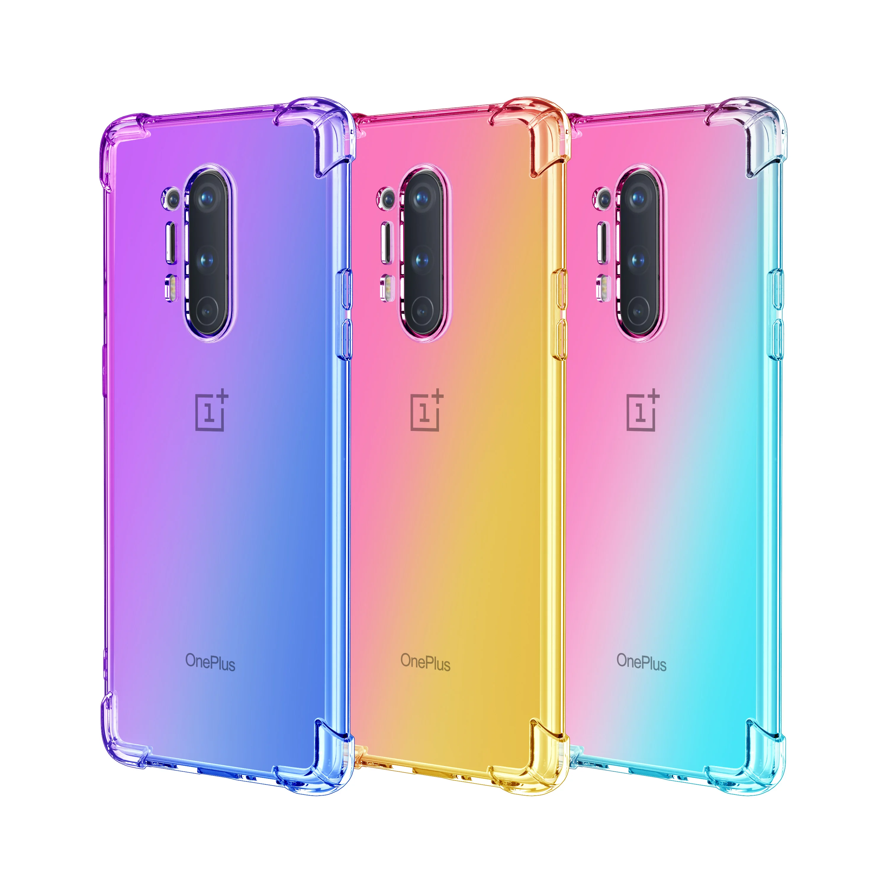 Противоударный чехол для Oneplus 8 Pro 7 7T 6T силиконовый с градиентом Oneplus8 8Pro 7Pro 7tpro One Plus