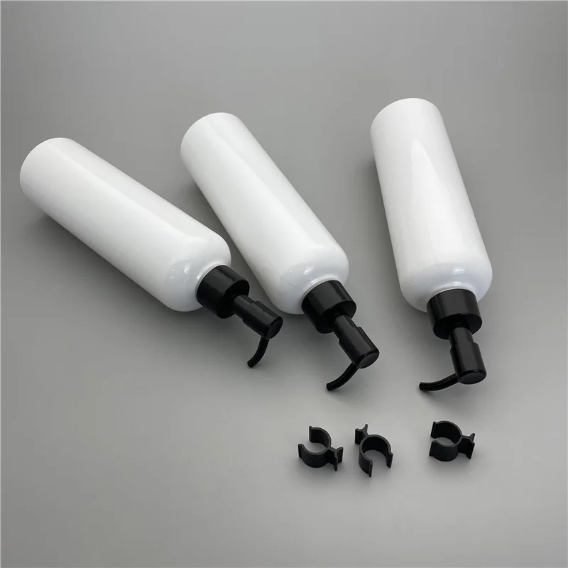 

350ML X 20 White Essential Oil Pump Round Shoulder Plastic Bottles DIY Cosmetic Massage Oil Container Empty Cleansing Oil Bottle