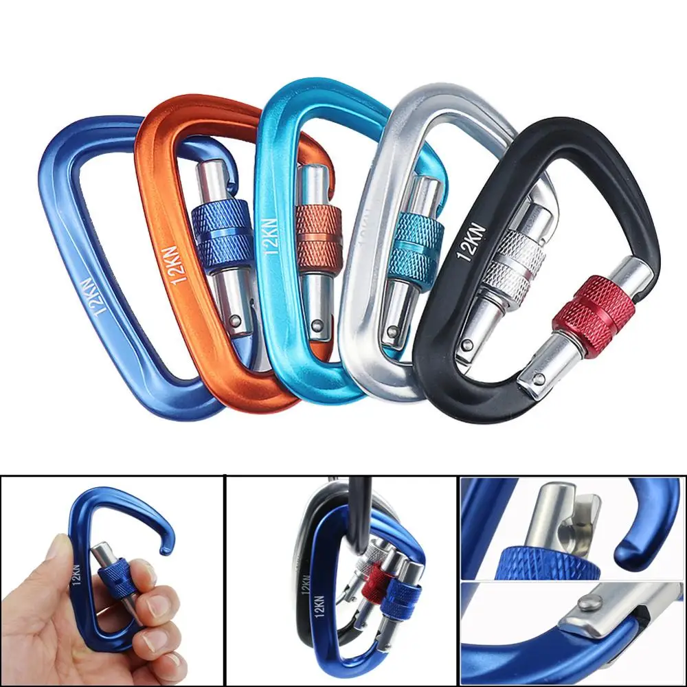 7075 aviation aluminum carabiner hanging 12KN Outdoor Camping Equipment Hunting Survival Kit Lock Tool | Спорт и развлечения
