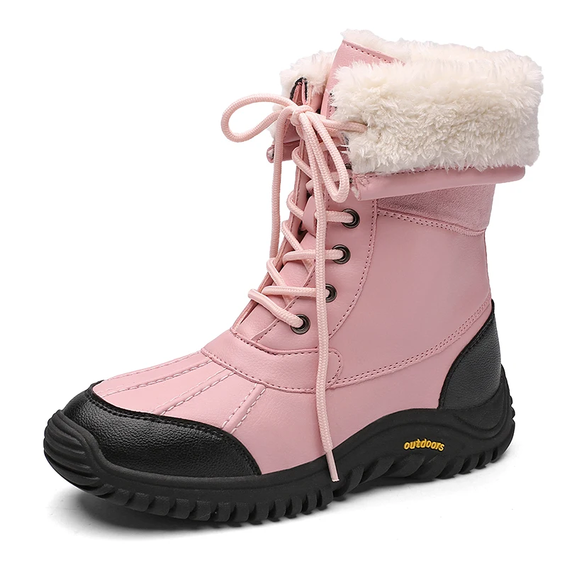 

MASTGOU Plus Size 42 Women Winter Snow Boots Mid-Calf Warm Snow Boots Thick Fur Comfortable Waterproof Booties Chaussures Femme