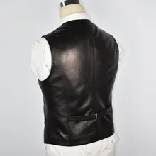 17 новых продуктов натуральная кожа мужской жилет костюм жилет первый слой овечья кожа весь кожаный жилет мода Casua