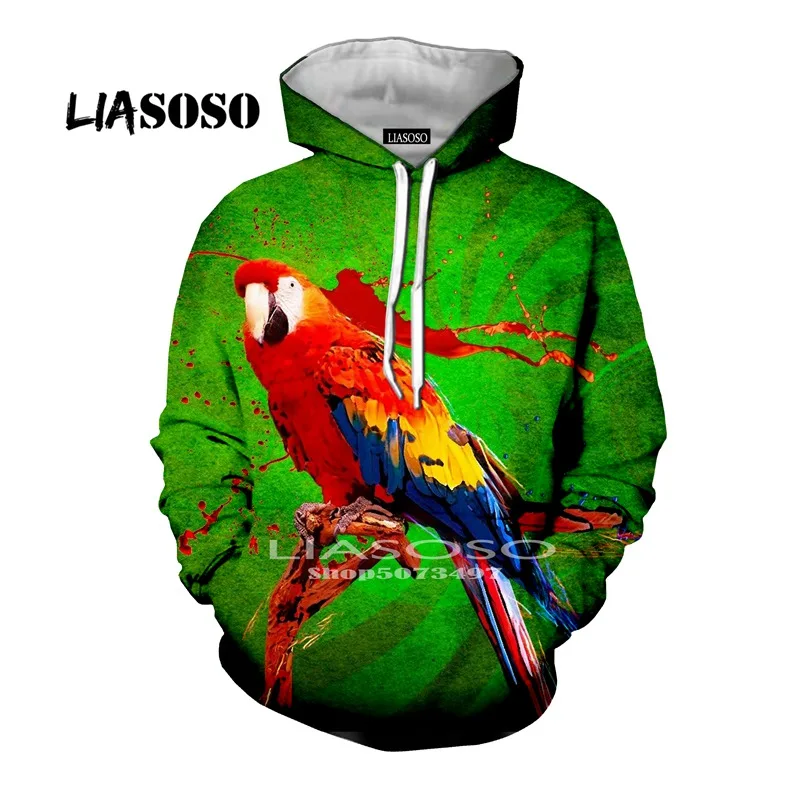 Liasoso, новинка, Мужская и Женская толстовка с животным, 3D принт, попугай, толстовка с принтом, Повседневная Уличная одежда, Camisetas Hombre, модные топы - Цвет: 4