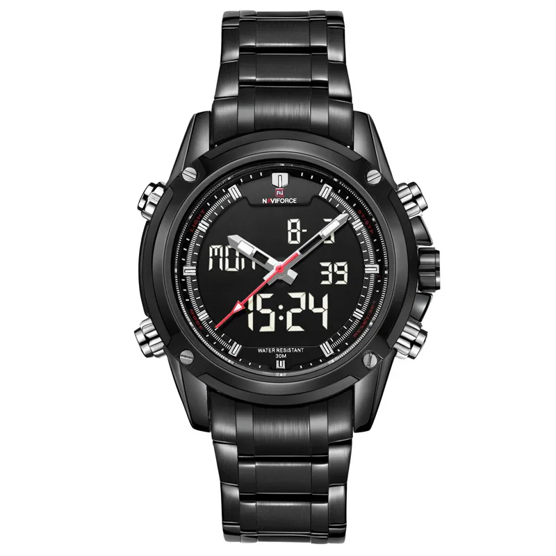 Relogio masculino Топ люксовый бренд NAVIFORCE мужские часы военный водонепроницаемый светодиодный спортивные мужские часы Цифровые мужские наручные часы 9050 - Цвет: NA905001 without box