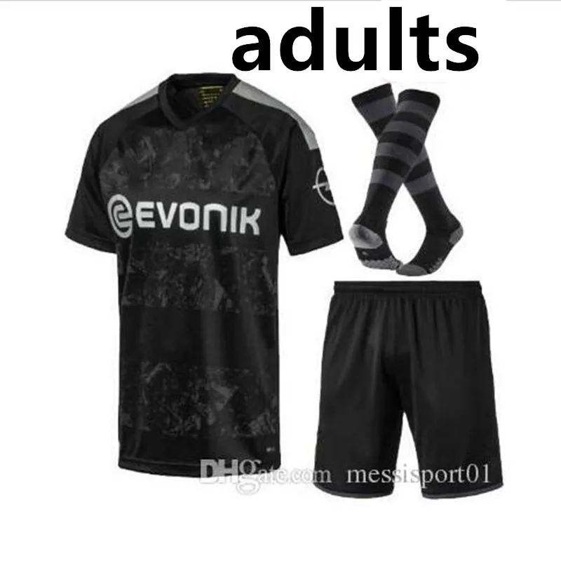Комплект для взрослых+ носки, 19/20 Футбольная Футболка Дортмунд, GOTZE REUS PULISIC WITSEL, Детские Майки 19 20, Футбольная Футболка Дортмунд - Цвет: adults