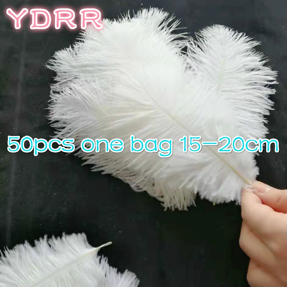 

cheap wedding decoration ostrich feathers 15-20cm white feather plumes for hotel table decor bridal bouquet feathers