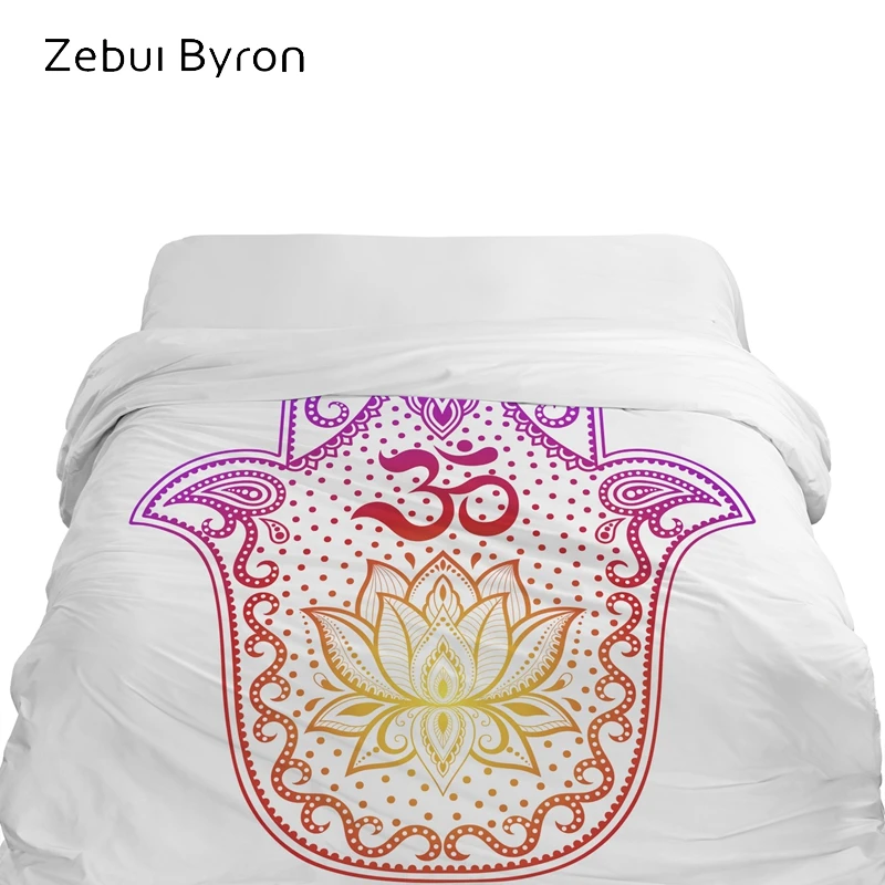 3D пододеяльник King/queen/custom size, одеяло/покрывало 220/240, 1 пододеяльник, роскошное постельное белье colourfull Hamsa Hand