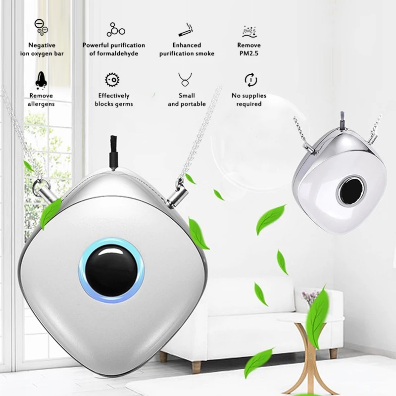 

Mini 6 Million Negative CarAir Purifier with Oxygen Bar in Addition to PM2.5 for Maldehyde Second-hand Smoke Necklace dropping