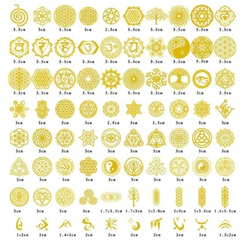 

80Pcs Copper Orgonite Sticker Tree Life Energy Tower Pyramid Epoxy Resin Crafts F3MD