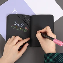 

30 Sheets 56K Notepad Diary Notebook Drawing Painting Graffiti Blank Black Paper Notebook 60 Pages Sketchbook
