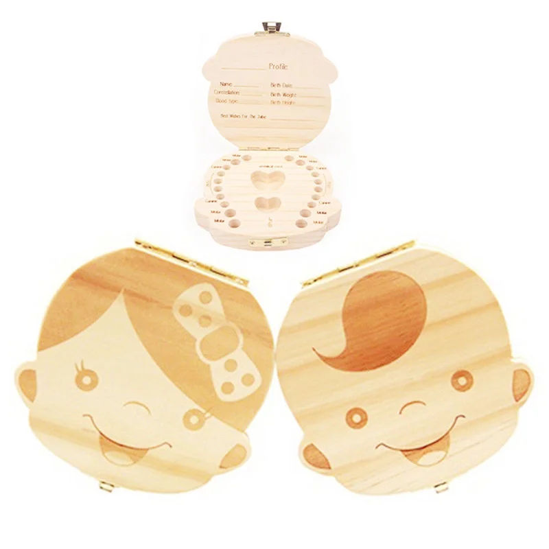 Organizer Wooden-Box Milk Portugal Collect Deciduous-Storage Spanish Baby Kids English-Russion