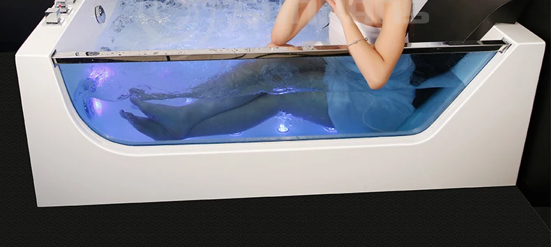 1800mm Bathroom Whirlpool Bathtub LED Colored Lights Indoor Spa Double People Surf Massage Tub 1812 5