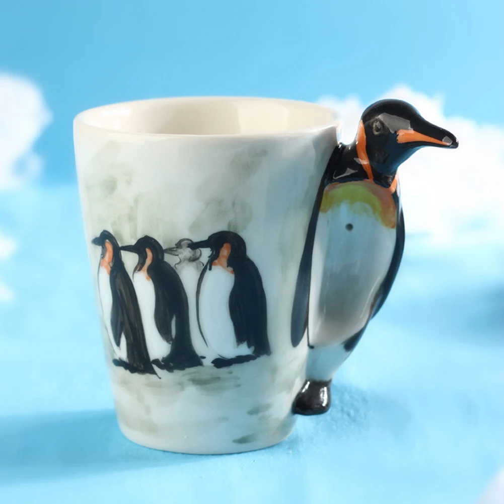 Горячая 350 мл 3D Ручная роспись Морской конек Дельфин Осьминог Пингвин керамическая чашка кофейная кружка