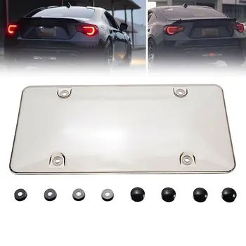 

For Car License Plate Cover 12 inch x 6 inch Smoked Clear License Plate Cover Dustproof Shield Tinted Tag Protector Mayitr