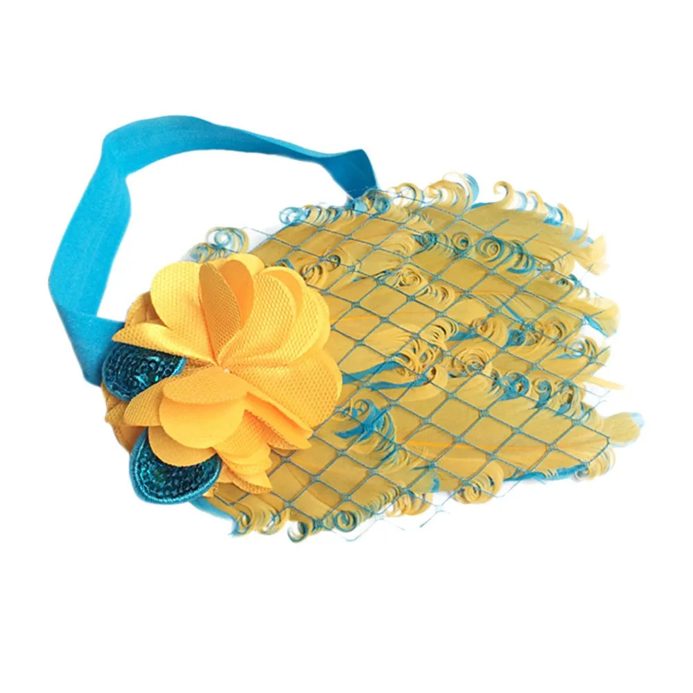 Baby Girls Newborn Headwear Baby flower bow feather headband feather baby headband girl hairbands bow hair Headbands