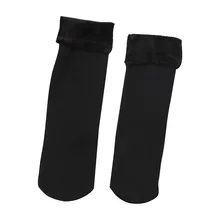 Женские носки, зимние теплые утолщенные бархатные носки, женские однотонные Повседневные носки, милые женские носки для девочек, черные