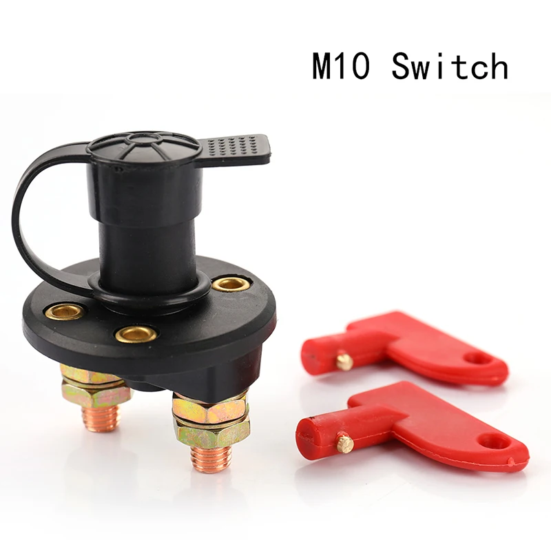 12V 24V Red Key Cut Off Battery Main Kill M10 Switch Vehicle Auto Modified Isolator Separator Auto Switch for Car Truck Boat