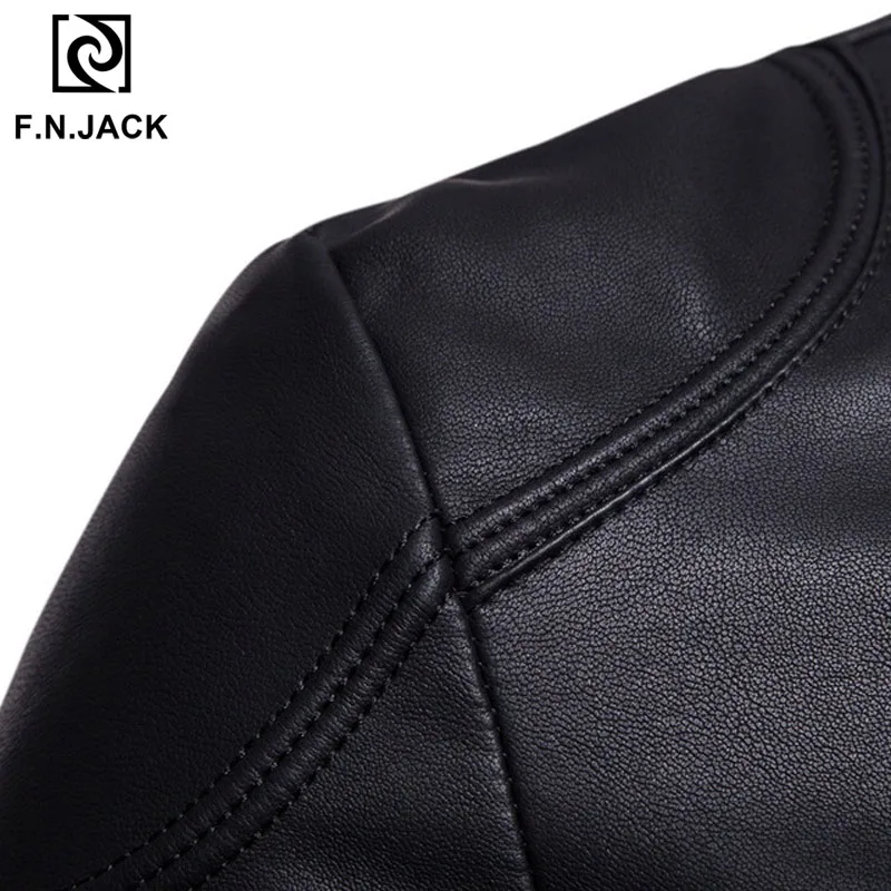 Кожаная куртка F.N.JACK мужская зимняя Призрачного гонщика мотоциклетная с длинным