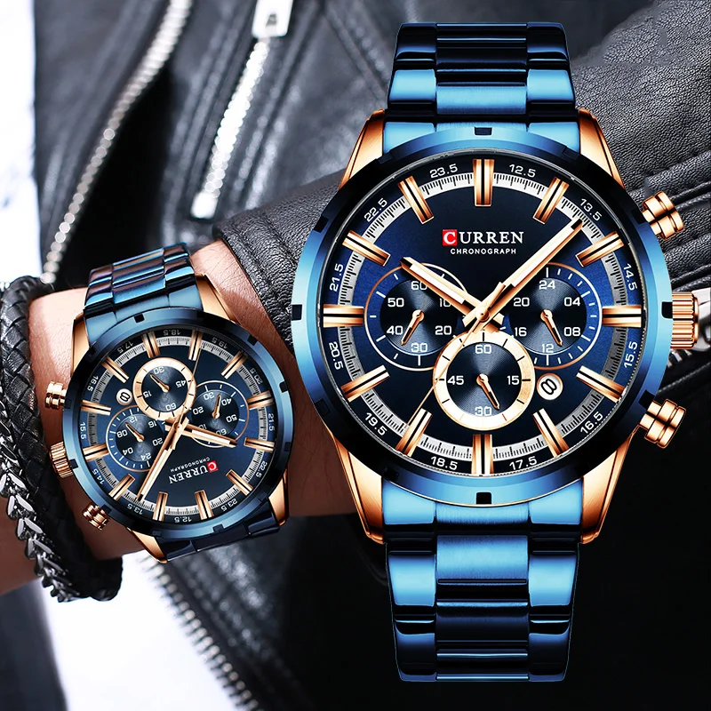 

NEW Leather Wrist Watch Quartz Watch Men CURREN Brand Military style Sport Watch With Date Clock Male Reloj Relogios Masculinos