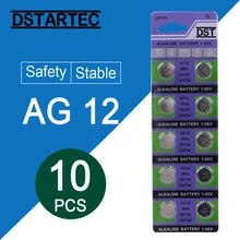 10 шт./карта 30 мАч 1,55 в AG12 LR43 SR43 260 386 LR1142 V12GA AG 12 кнопочные батареи для часов игрушки дистанционного управления и т. Д