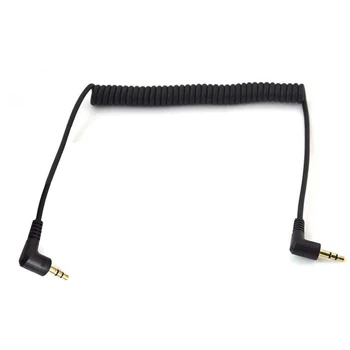 

2.5mm Male to3.5mm Male M/M90 Degree Plug Audio Coiled Spiral Connect Cable Cord 1.5m