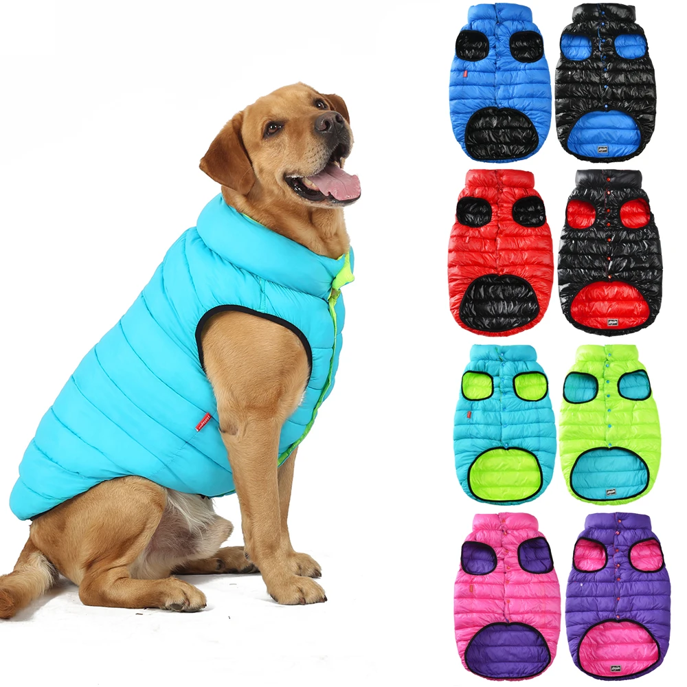 Clothes For Large Dogs Winter Warm Big Dog Coat Waterproof Reversible ...
