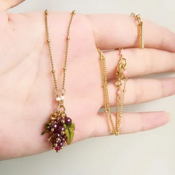

2020 Hot Sale Promotion Choker Kolye Moana And Grape Leaf Collarbone Short Necklace Female Beautiful Small Pure Fresh Nature