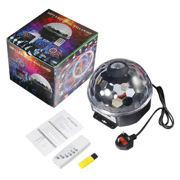 

Speed-adjustable USB Port Dynamic Liquid Sky Animated Moving Star MP3 LED Magic Crystal Ball Light For Pub Stage KTV Club Home