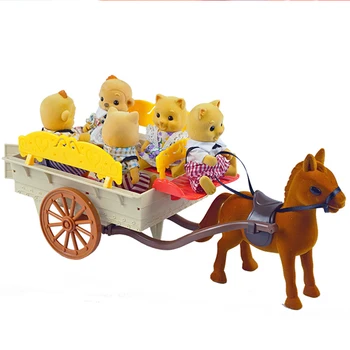 

1:12 Mini Doll House Furniture Kit Forest Animal Villa Girl Simulation Puff Forest Animal Villa Carriage Outing Toy Picnic Play