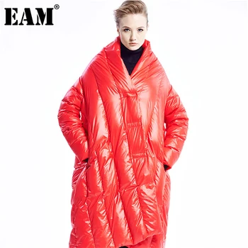 

[EAM] Loose Fit Irregular Big Size Warm Down Jacket New Long Sleeve Warm Women Parkas Fashion Tide Autumn Winter 2020 1DA082