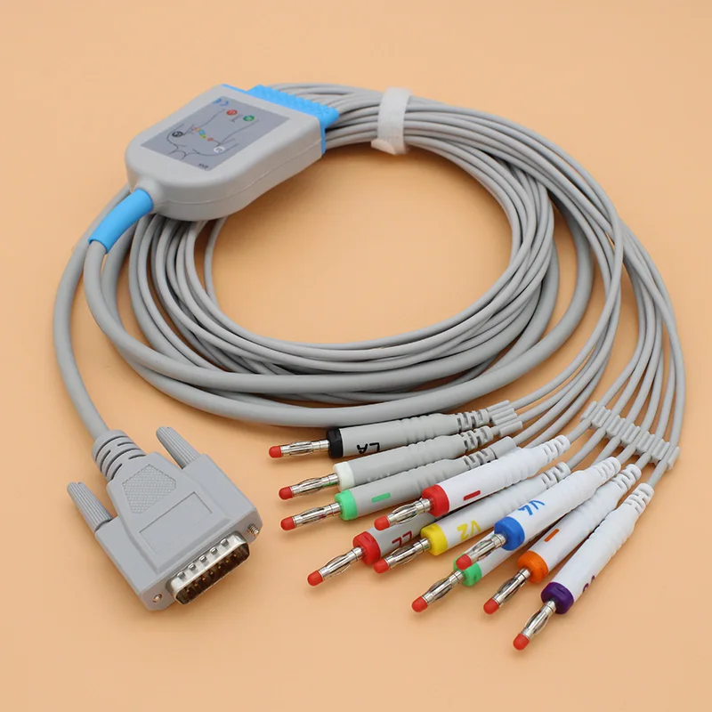 Cavo ECG Elettrocardiografo Edan SE 15-15 DX12 Con 10 Terminali A Spinotto Da 4 Mm - Foto 10