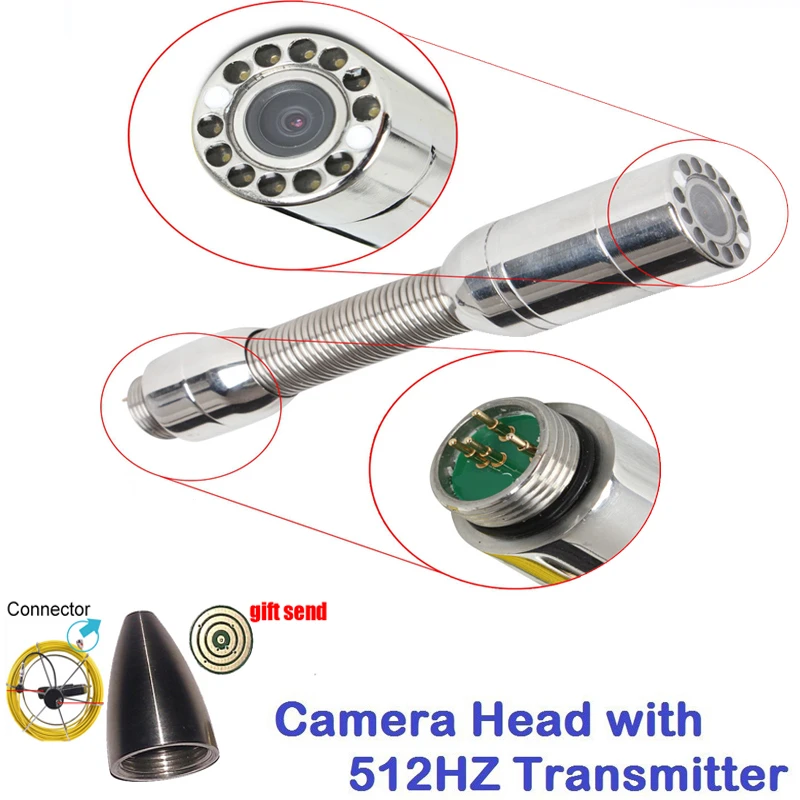 512hz Transmitter Sewer Inspection Camera Head 23mm Pipe Drain Sewer
