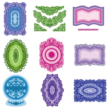 

Holiday Decorations Hollow Fancy Lace Frames Metal Cutting Dies Scrapbooking Album Paper Diy Cards Crafts Embossing Dies New