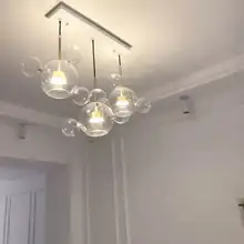 Lamp.led-Light Iron-Glass Bubbles Golden-Chandelier Postmodern Dinning-Room for Foyer
