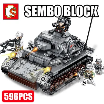 

SEMBO WW2 Tank Series Germany IV Tank Building Blocks Model Bricks Military WW2 Figures War Army Soldier Brick Toys For Boys