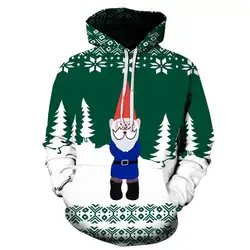 Новинка; модные рождественские вечерние пуловеры с 3D принтом в стиле Харадзюку; топы с капюшоном; Женская толстовка с капюшоном; топы;