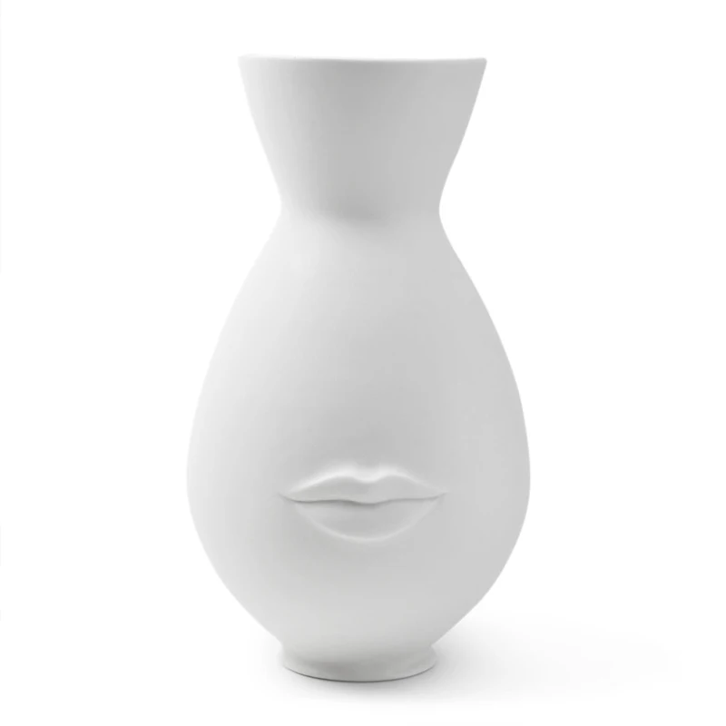 

American Designer Muse Face Lips Vase Flower Pots Decorative Desktop Fashion Modern Ceramic Art Pots Accessories