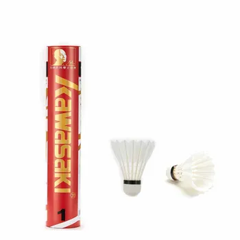 

12Pcs Kawasaki Brand Team1.2White Goose Feather Badminton Shuttlecock Natural Cork Badminton Ball Sports Accessories Speed76.78