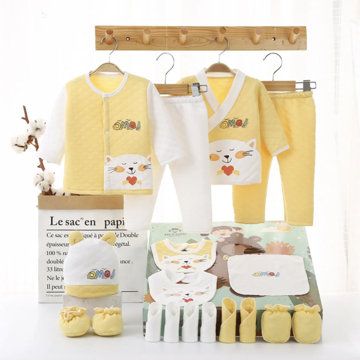 18Pcs/Lot 2021 Newborn Baby Girl Clothes Autumn Hot Air Balloon Gift Box Set Thick Cotton Character Baby Boy Clothes