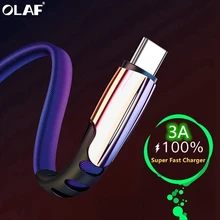 Олаф usb type-C кабель для samsung S9 S8 Быстрая зарядка 3,0 Быстрый type-C кабель USB C для мобильного телефона Xiaomi mi9 Redmi note 7 8 шнур